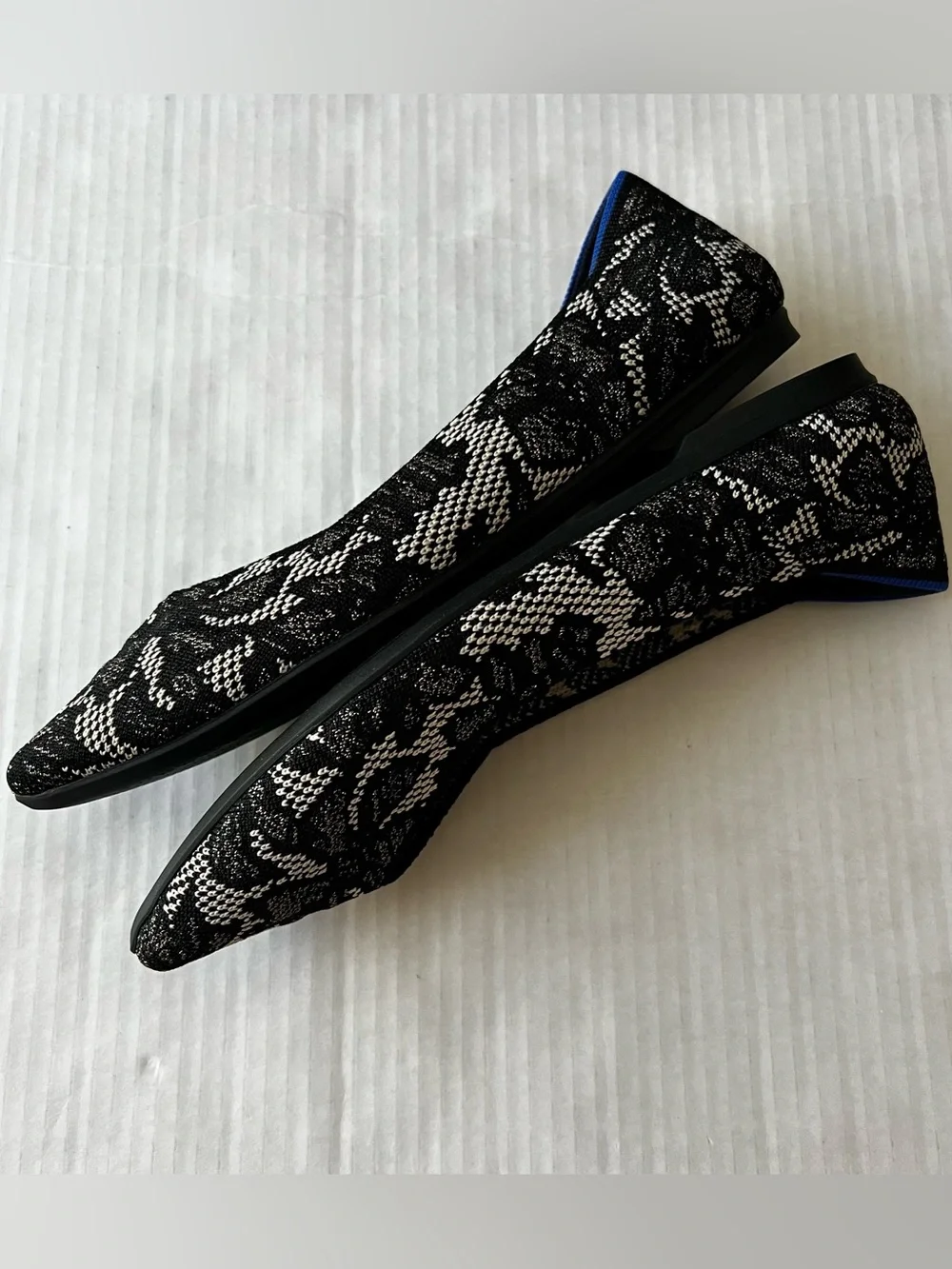 Rothy's x Anthropologie The Point II Flats Black Chantilly Pointed Toe 8.5